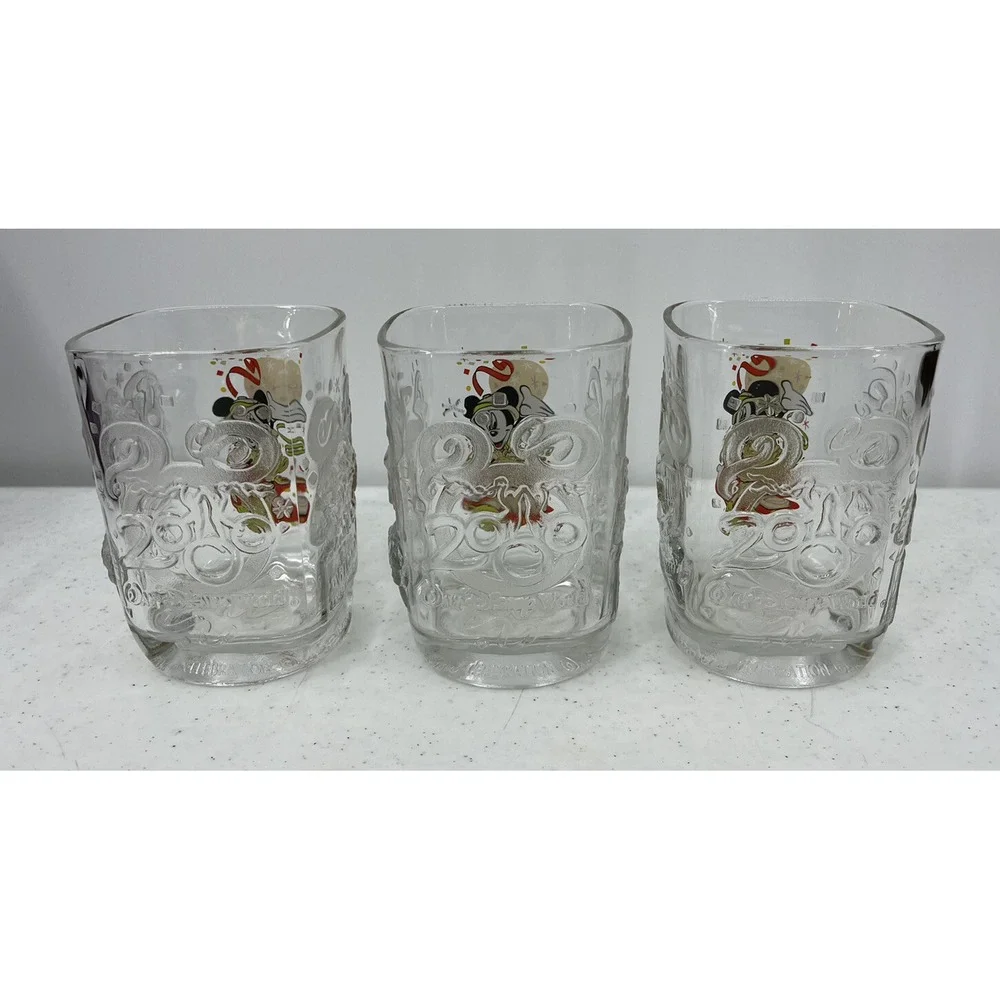 Vintage McDonald's Disney Year 2000 Animal Kingdom Glass Mickey Mouse Set Of 3
